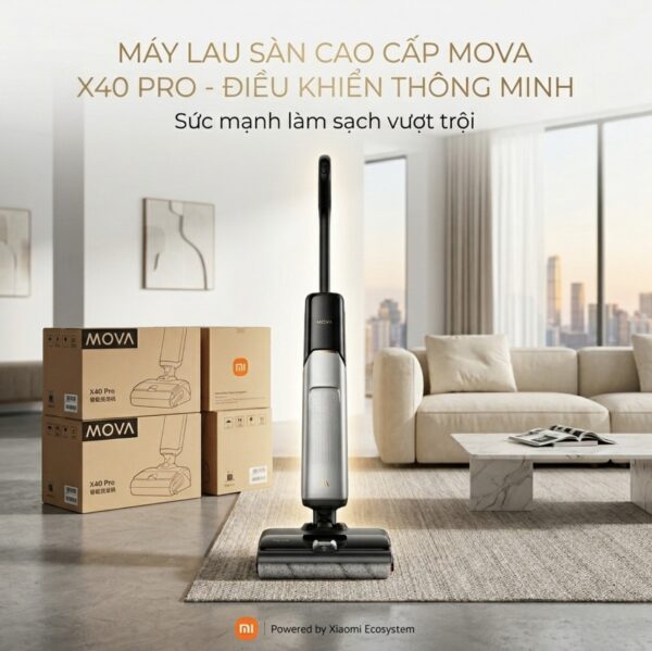 Máy hút bụi lau nhà XIAOMI Dreame Mova X40 Pro lau nước nóng 90°C, giặt & sấy khô giẻ