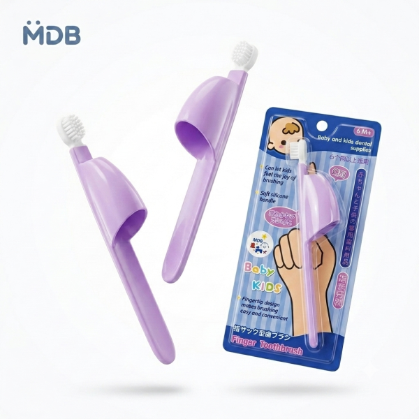 Bàn chải cho bé hãng MDB , dùng ngón tay ( Hàng Amazon ) Dùng cho trẻ 6 tháng tuổi trở lên - ảnh 1