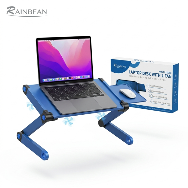 Bàn laptop di động RAINBEAN ( hàng Amazon ) , kèm bàn kê chuột , có thể gập gọn - ảnh 1