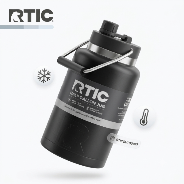 Bình Giữ Nhiệt RTIC Insulated Jug (1.8L) - Hàng Mỹ- Giữ Lạnh 24H - ảnh 1