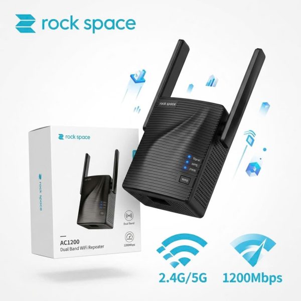 Bộ kích sóng Wifi Rock Space AC1200 , 2 ăng ten, băng tần kép 5G & 2.4G - có cổng LAN - ảnh 1