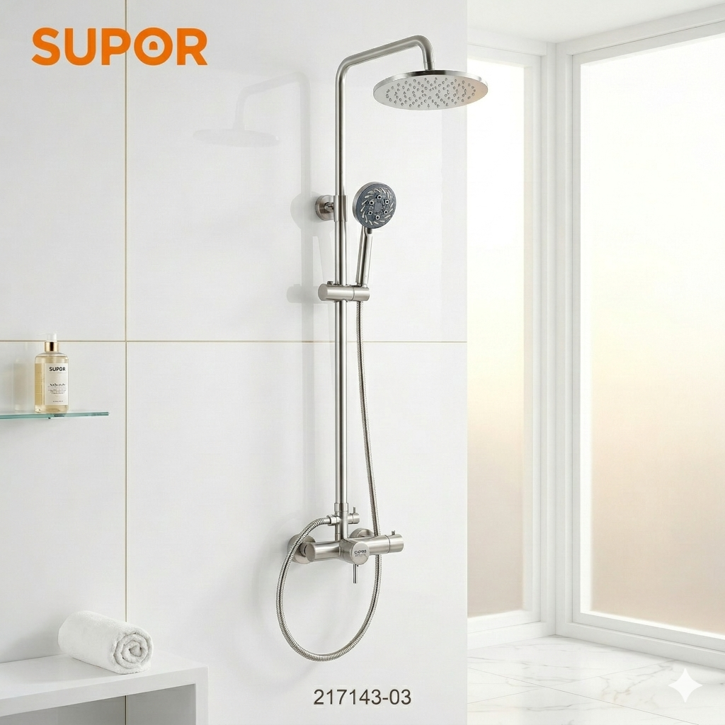 Bộ vòi sen cây tắm nóng lạnh SUPOR 217143-03-LS - ảnh 1