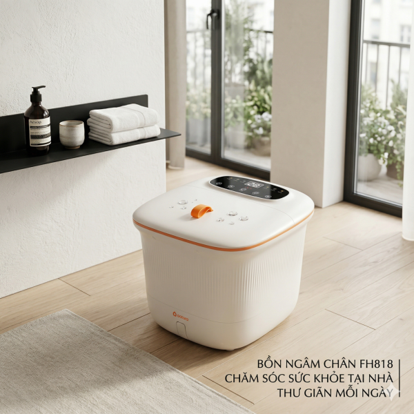 Bồn ngâm chân massage tự động FH818 (520W),có remote - ảnh 1