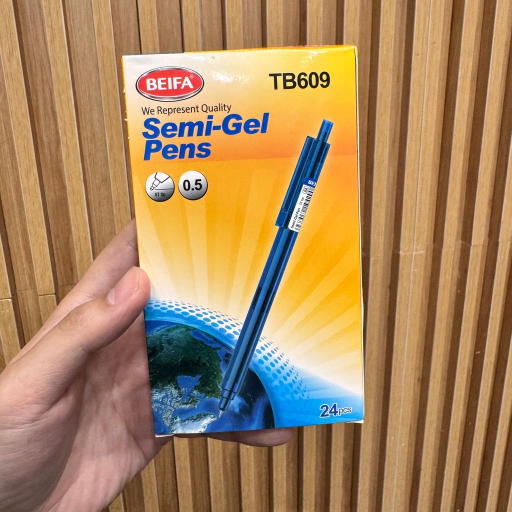 Bút bi Semi Gel hãng BEIFA TB609 hộp 24 cái - ảnh 3