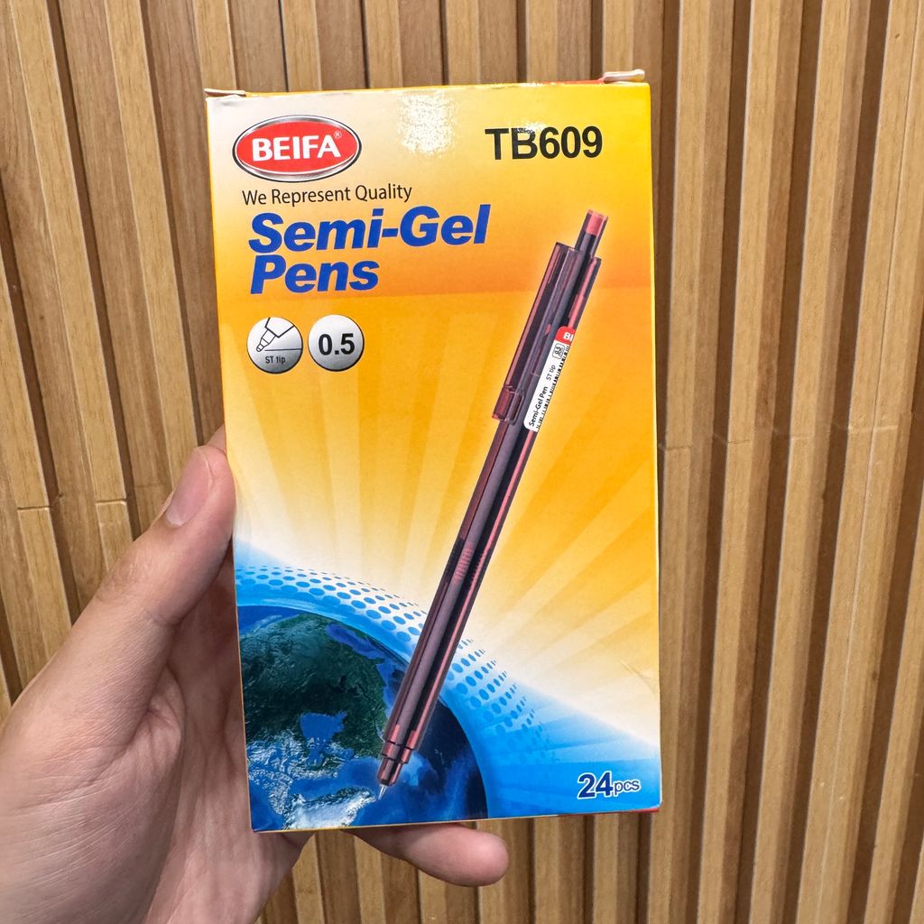 Bút bi Semi Gel hãng BEIFA TB609 hộp 24 cái - ảnh 5