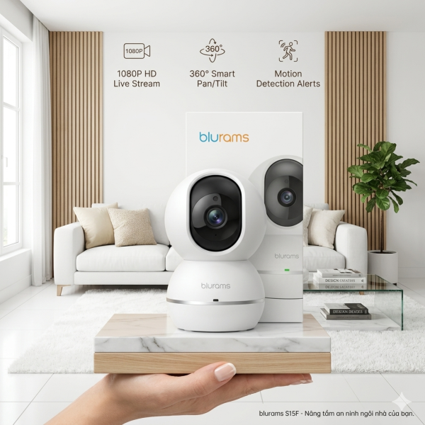 Camera xoay thông minh Blurams S15F, hỗ trợ Google assistant - ảnh 1