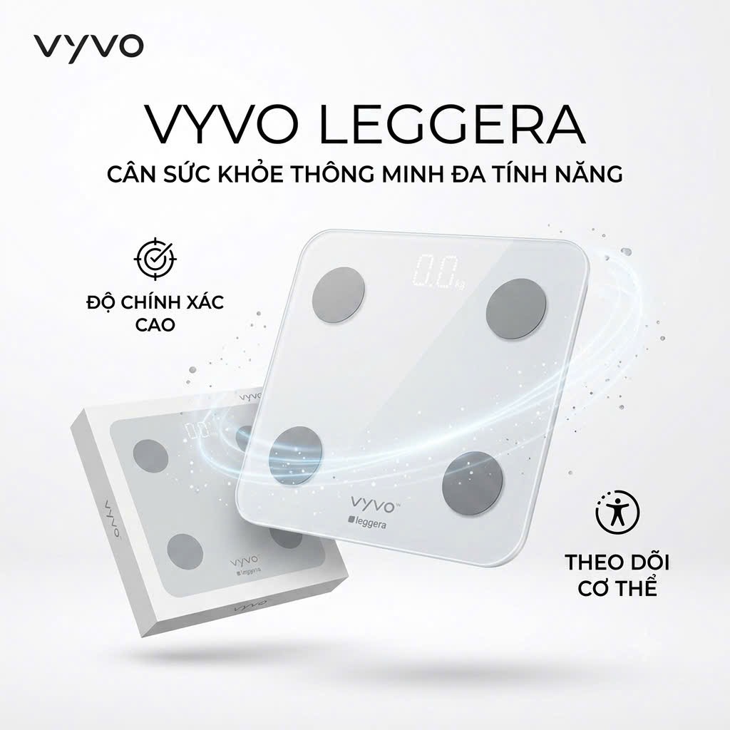 Cân sức khoẻ thông minh Vyvo Leggera ( Hàng Amazon Nhật ) - ko có App - ảnh 1