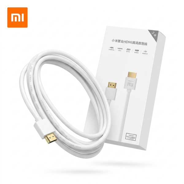 Cáp HDMI Xiaomi Mi 4K dài 3m (XY-H-3) đầu mạ vàng -Trắng - ảnh 1