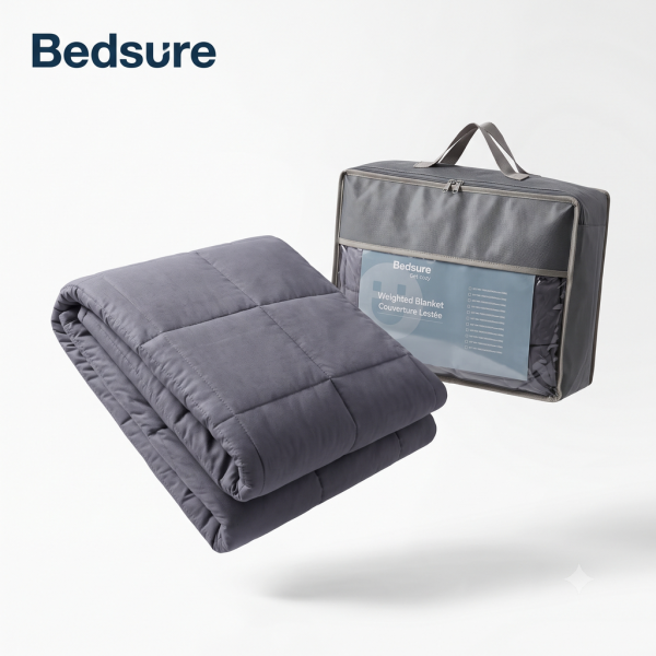 Chăn trọng lực hãng Bedsure (Mỹ)-104x152cm-3.2kg, chăn trọng lượng cải thiện sức khoẻ (41x60+7ibl) - ảnh 1