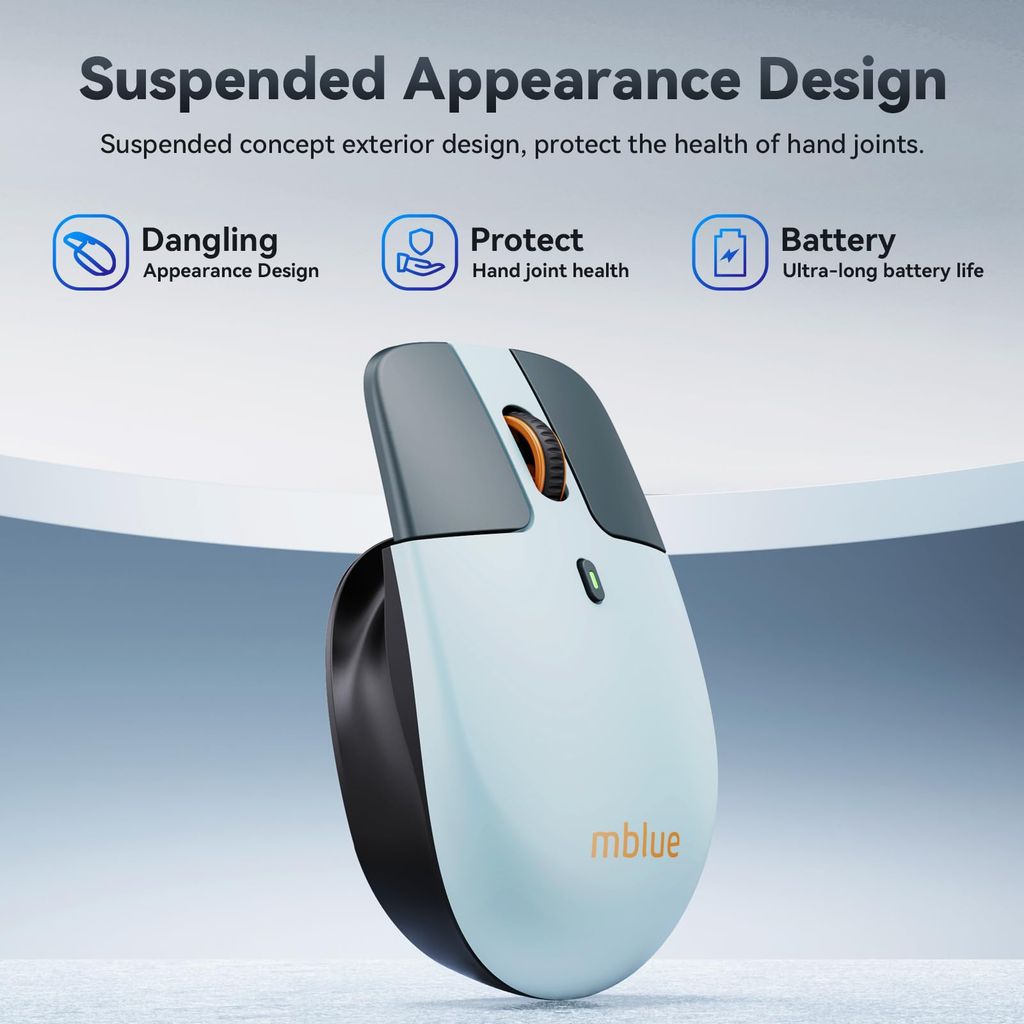 Chuột không dây công thái học MEIZU mblue M203, sạc Type-C, thiết kế dạng treo - ảnh 5