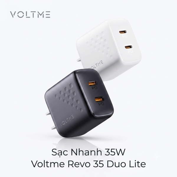 Củ Sạc Nhanh 35W Voltme Revo 35 Duo Lite | Sạc 2 Thiết Bị Cùng Lúc, 2 Cổng Type-C PD - ảnh 1
