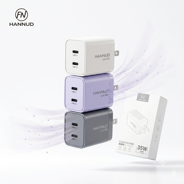 Củ sạc nhanh Hannuci GaN 35W (có PPS, PD ) Sạc nhanh cả iPhone & Samsung. - ko hộp - ảnh 1
