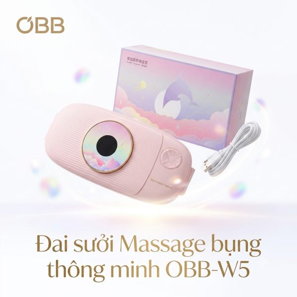 Đai sưởi chườm ấm Massage bụng thông minh OBB-W5 kiêm Pin dự phòng 10.000mAh - ảnh 1