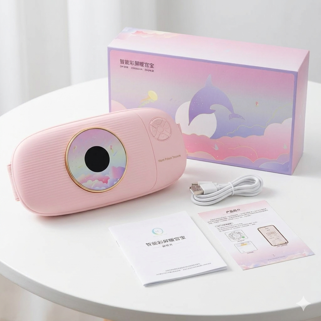 Đai sưởi chườm ấm Massage bụng thông minh OBB-W5 kiêm Pin dự phòng 10.000mAh - ảnh 3