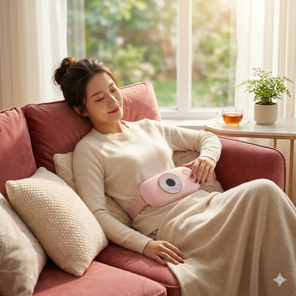 Đai sưởi chườm ấm Massage bụng thông minh OBB-W5 kiêm Pin dự phòng 10.000mAh - ảnh 4