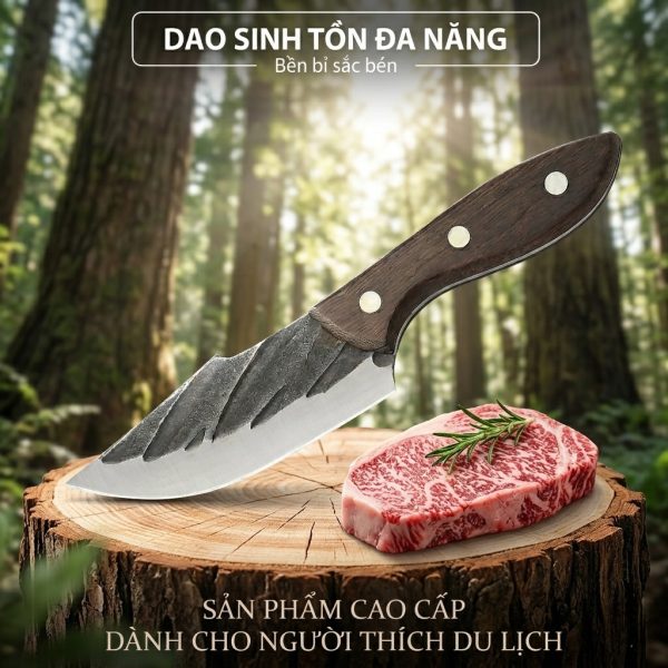 Dao thái, chặt đa năng, siêu sắc, cán gỗ tự nhiên. Phù hợp cắm trại, camping - ảnh 1