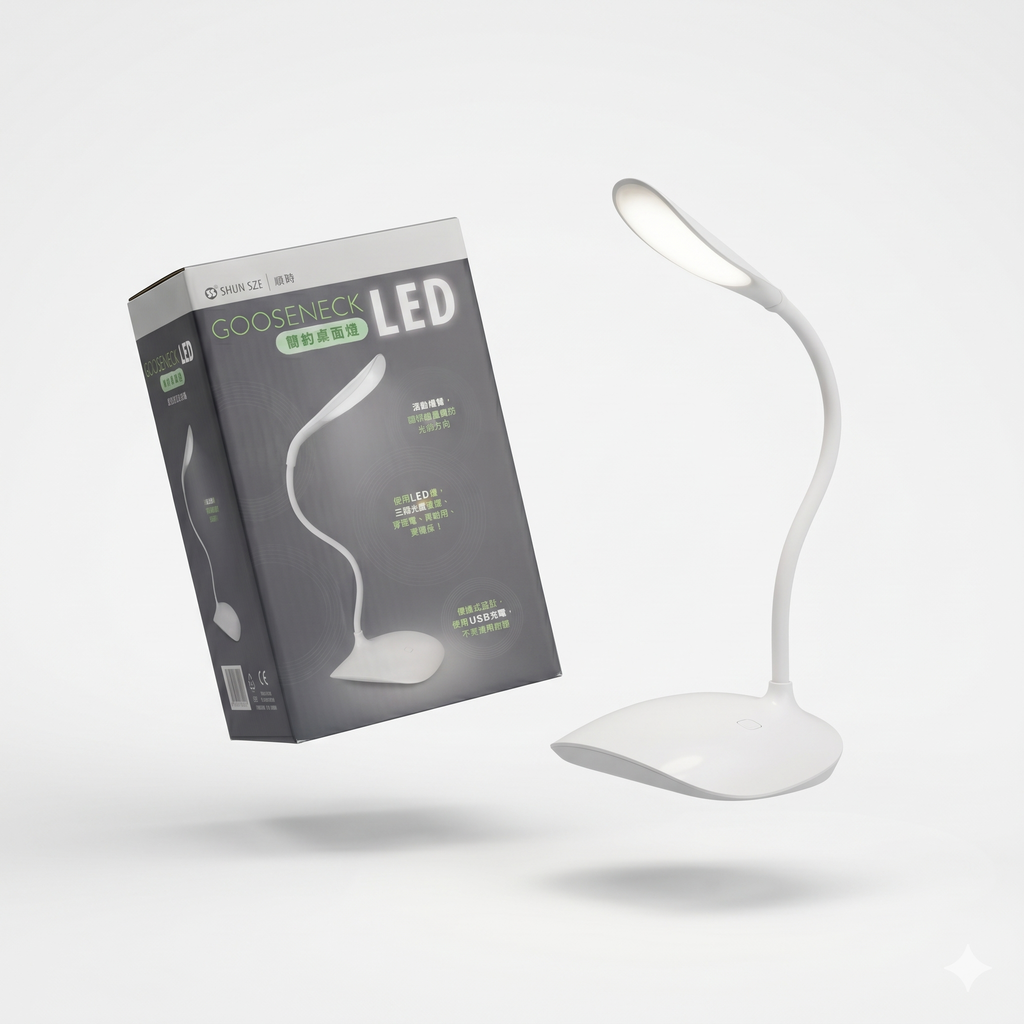 Đèn bàn LED đọc sách GOOSENECK SSL-908-WT , cáp sạc bị ố vàng - ảnh 2