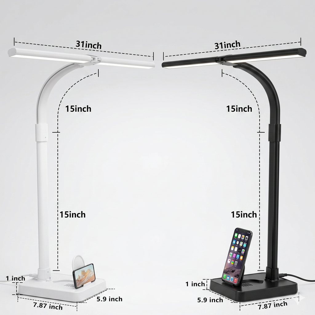 Đèn đọc sách TD01, đèn bàn hai đầu ( Hàng Amazon ) - ảnh 2