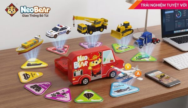 Đồ chơi thực tế ảo, thẻ học ngoại ngữ thông minh AR NeoBear – Chủ đề Giao thông. - ảnh 1