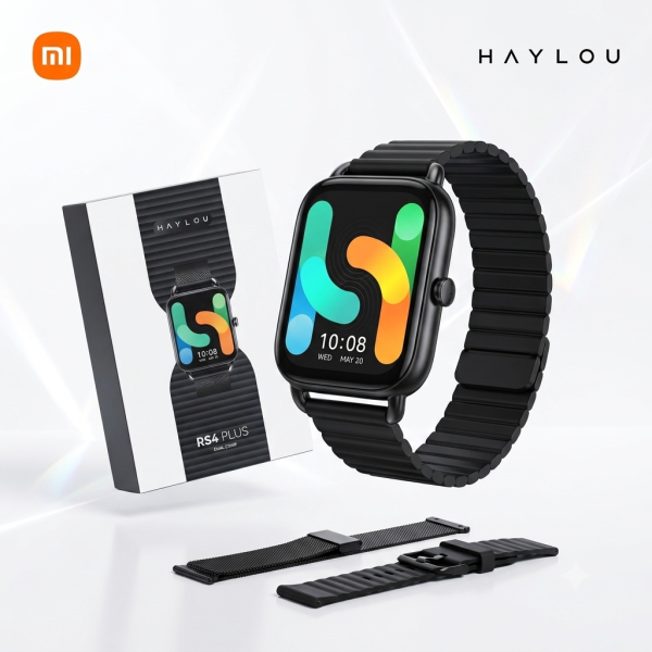 Đồng Hồ Thông Minh Xiaomi HAYLOU RS4 Plus - Phiên Bản quốc tế, 2 Dây (màu đen) - ảnh 1