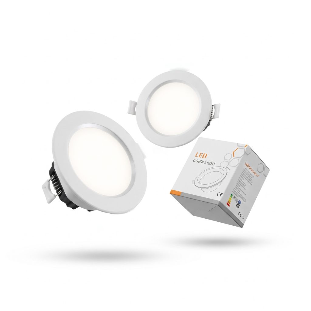 Hộp 2 chiếc Đèn LED Downlight âm trần 7W 3 chế độ (Đèn Mắt Trâu) size 75mm - ảnh 1