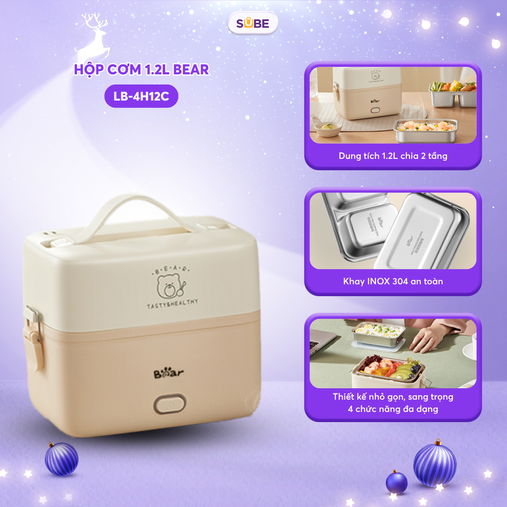 Hộp cơm 1.2L Bear LB-4H12C - ảnh 1