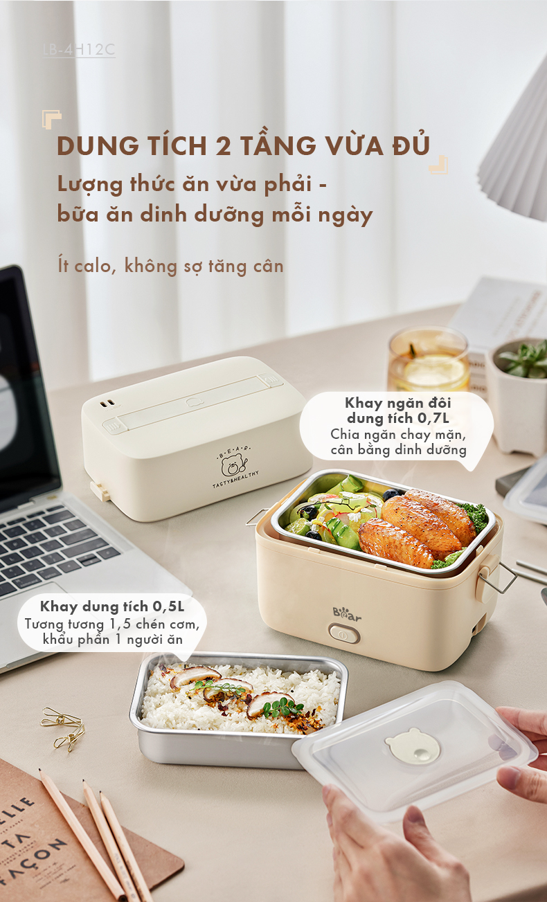 Hộp cơm 1.2L Bear LB-4H12C - ảnh 5