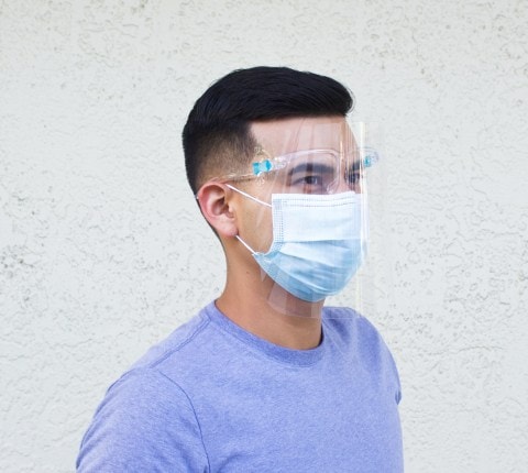 Kính chắn chống giọt bắn trong suốt nhựa PET - Face Shield Mask - ảnh 3