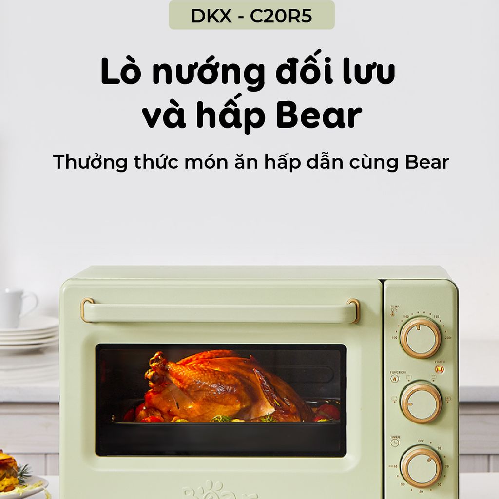 Lò Nướng và Hấp Bear Dung Tích 18L Thiết Kế Nhỏ Gọn Đa Năng - DKX-C20R5 - ảnh 2