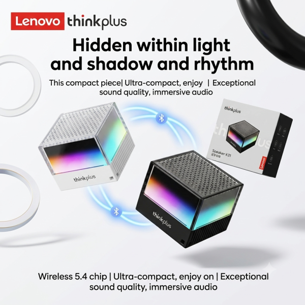 Loa Bluetooth LENOVO Thinkplus K31, kết nối TWS 2 loa 5W, đèn hiệu ứng RBG - ảnh 1