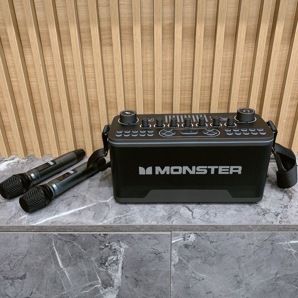 Loa Karaoke MONSTER AirRock SK100 – Bluetooth Live Streaming Speaker, có 2 Mic ko dây - ảnh 5