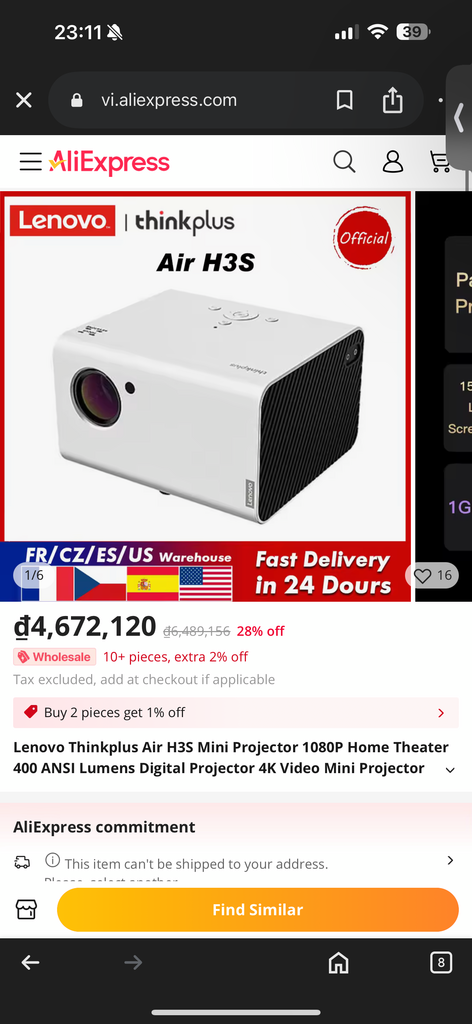 Máy chiếu Lenovo Thinkplus Air H3S Mini Projector - ảnh 2