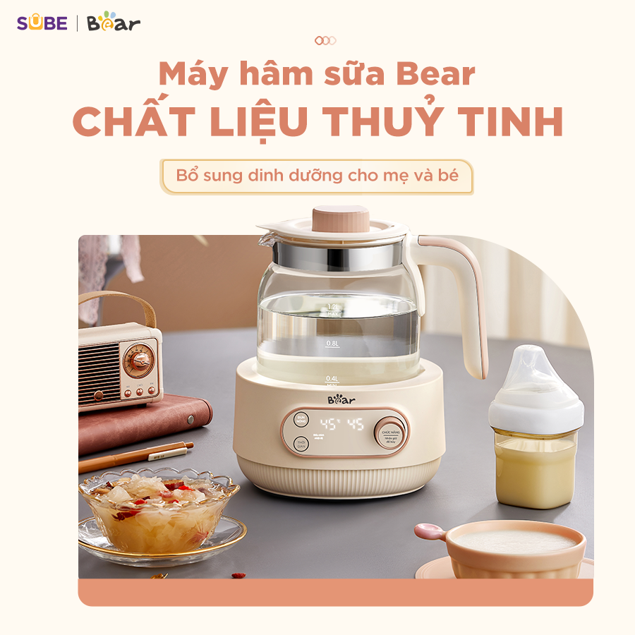 Máy đun nước hâm sữa Bear WW-4H12M - kem - Tiếng Việt - ảnh 1
