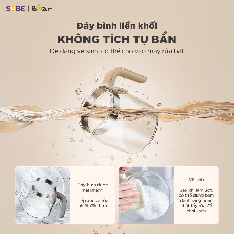 Máy đun nước hâm sữa Bear WW-4H12M - kem - Tiếng Việt - ảnh 4