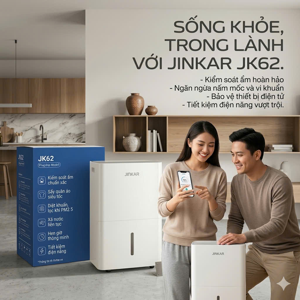 Máy hút ẩm JINKAR JK62 - 62L -có app điều khiển - ảnh 2