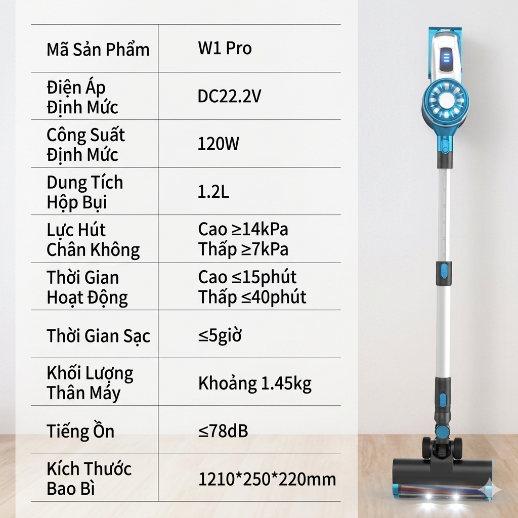 Máy hút bụi không dây POODA W1 Pro, thân nhôm, lõi lọc rửa được - ảnh 2