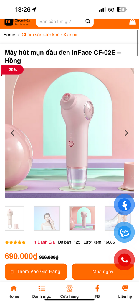 Máy hút mụn đầu đen XIAOMI inFace CF-02E - ảnh 2