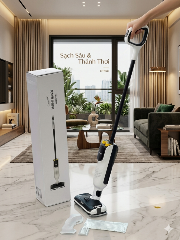 Máy lau nhà & hút bụi 2 trong 1 hãng Litheli - U4VM34 - ảnh 1