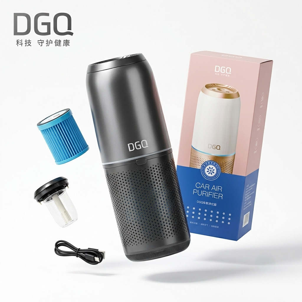 Máy lọc không khí khử mùi ô tô hãng DGQ - H1, tích hợp khuyết tán tinh dầu, tạo ẩm nano (hộp dài) - ảnh 1