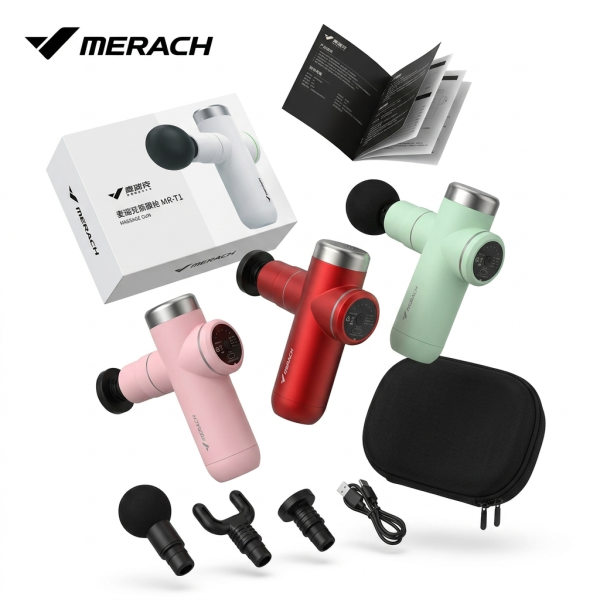 Máy massage cầm tay Merach MR-T1, 4 đầu đấm ( kèm hộp đựng ) - dính tay - ảnh 1