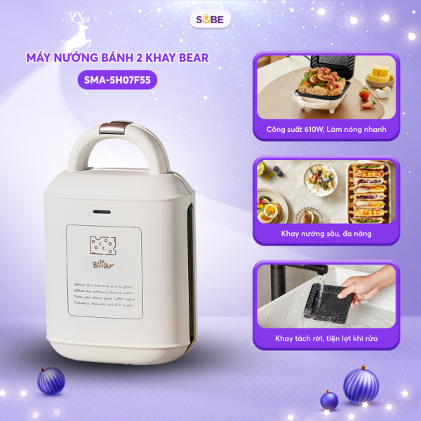 Máy nướng bánh 2 khay Bear SMA-5H07F55 - ảnh 1