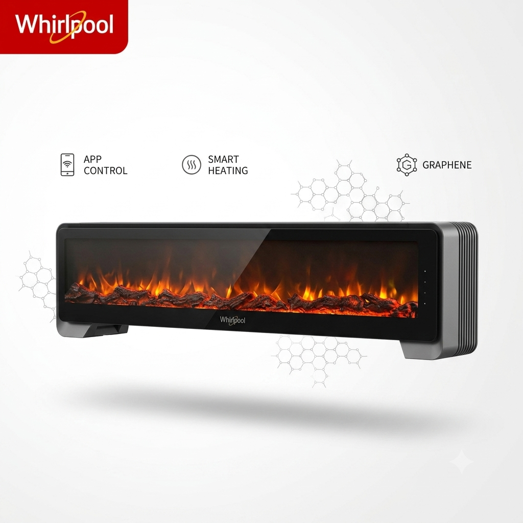 Máy sưởi Whirlpool (Mỹ), công nghệ sưởi Graphene ko đốt Oxy, màn hình than củi, dài 1.3m, 2200W - ảnh 1