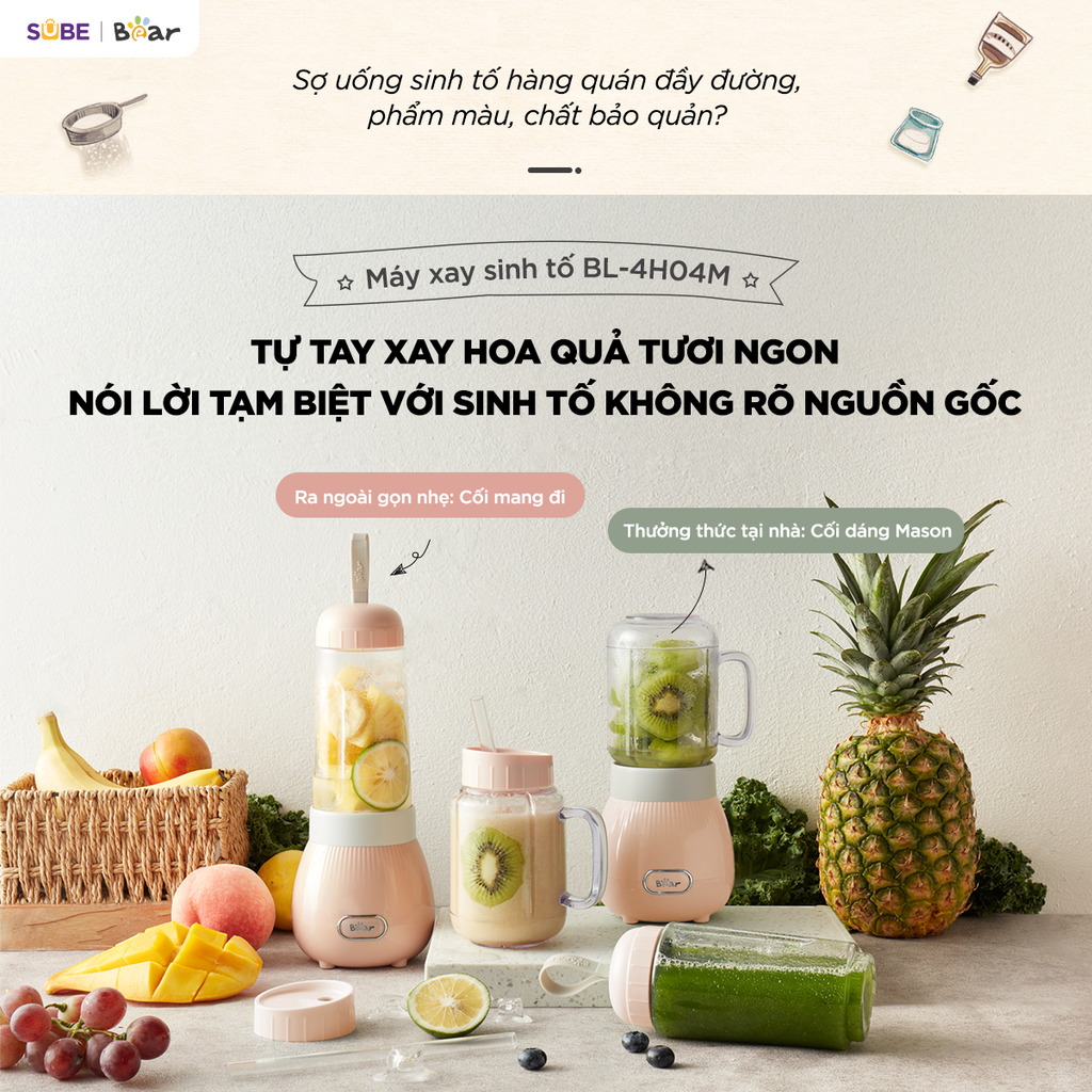 Máy xay sinh tố 0.4L Bear BL 4H04M - ảnh 2