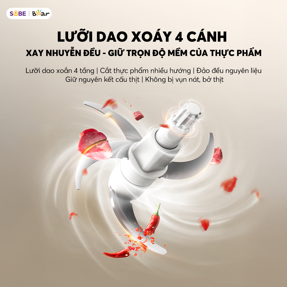 Máy xay thịt Bear 1.8L CH-5H03P36 - ảnh 5