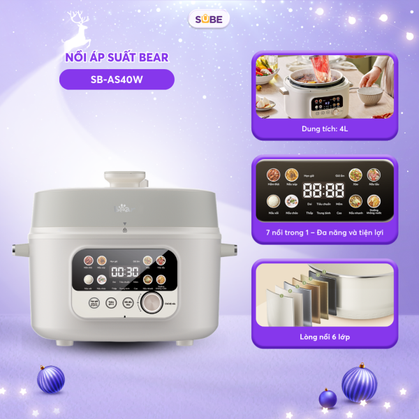 Nồi áp suất Bear SB-AS40W - White - ảnh 1