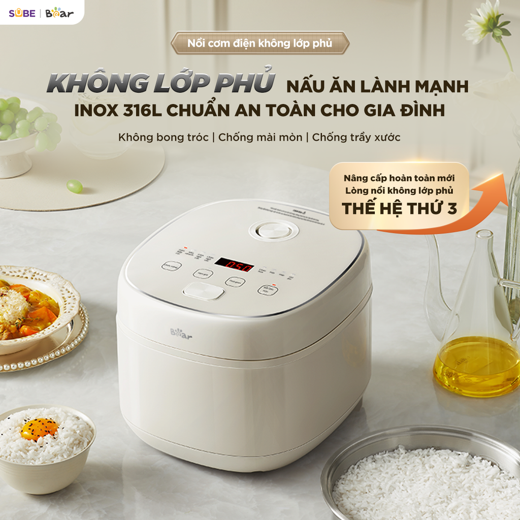 Nồi cơm điện inox Bear 1,2L RC-5H30O12 - ảnh 2