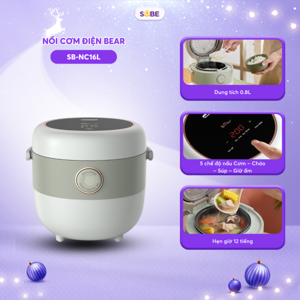 Nồi Cơm Điện Tử Đa Năng Bear 1,6L SB-NC16L - ảnh 1