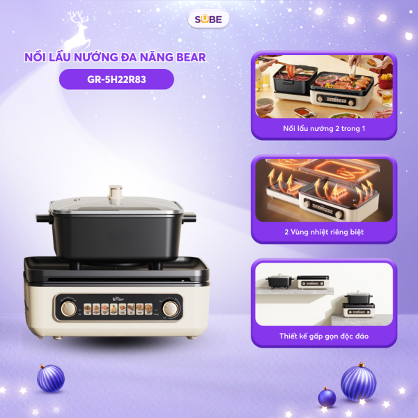 Nồi lẩu nướng đa năng Bear GR-5H22R83 - ảnh 1
