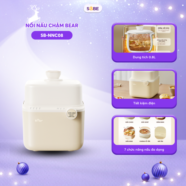 Nồi nấu chậm 0.8L Bear SB-NNC08 - ảnh 1