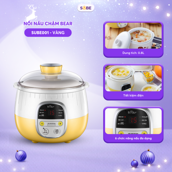 Nồi nấu chậm 0.8L Bear SUBE001 (3 màu) - ảnh 1